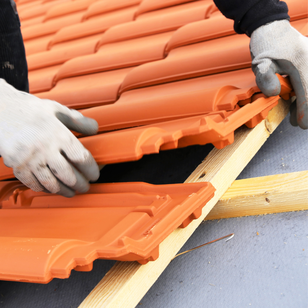Toiture en tuiles entretenue